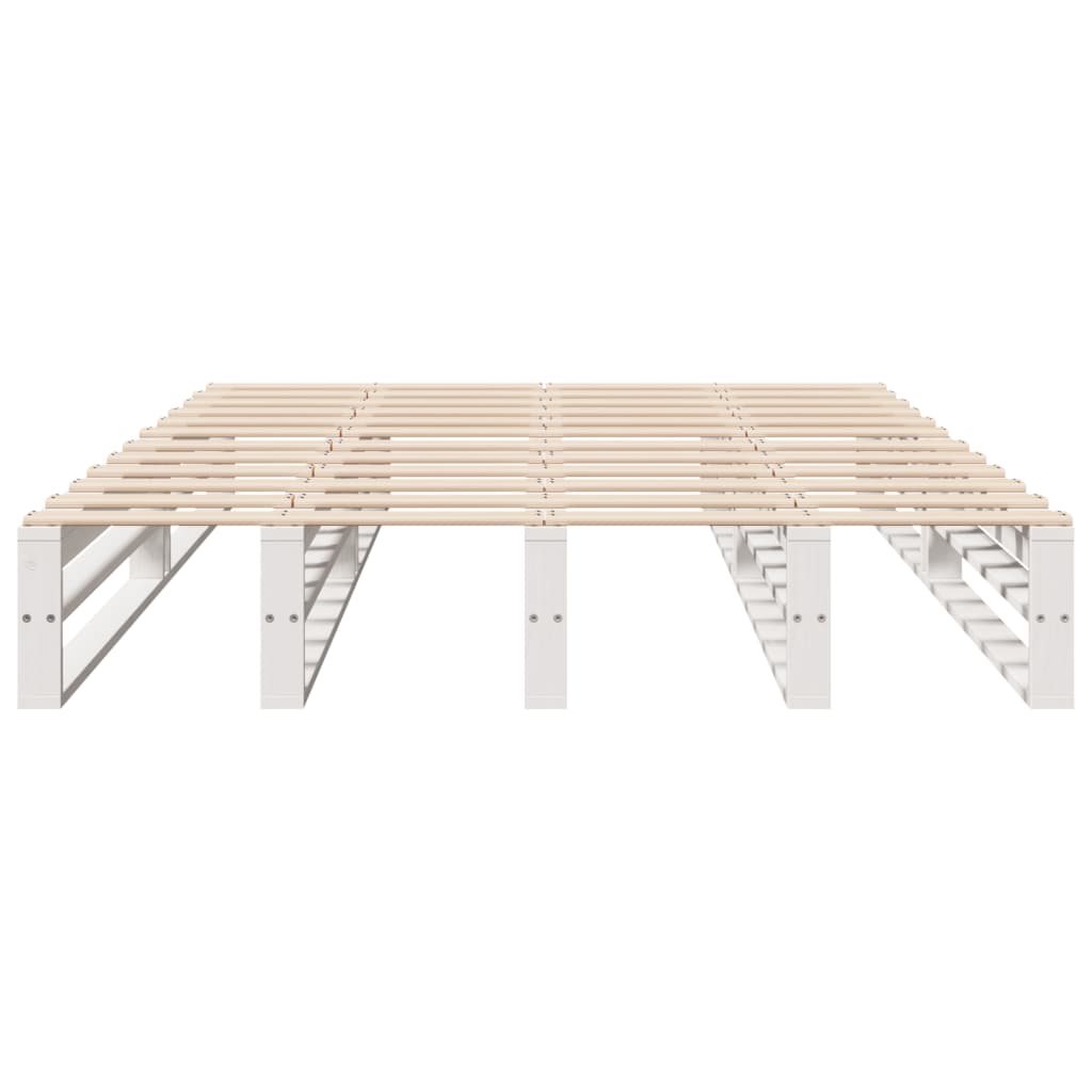 vidaXL Bed Frame without Mattress White 140x190 cm Solid Wood Pine