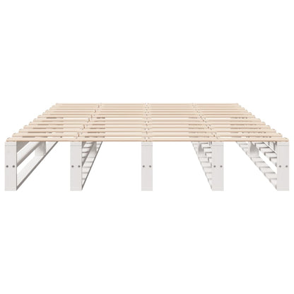 vidaXL Bed Frame without Mattress White 140x190 cm Solid Wood Pine