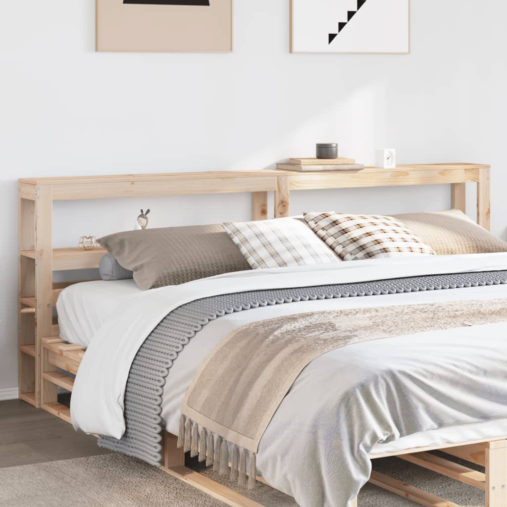 vidaXL Headboard with Shelves 200 cm Solid Wood Pine