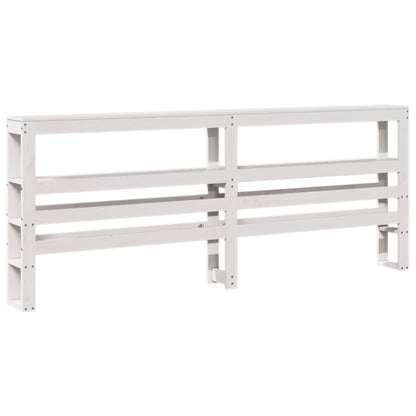 vidaXL Headboard with Shelves White 200 cm Solid Wood Pine