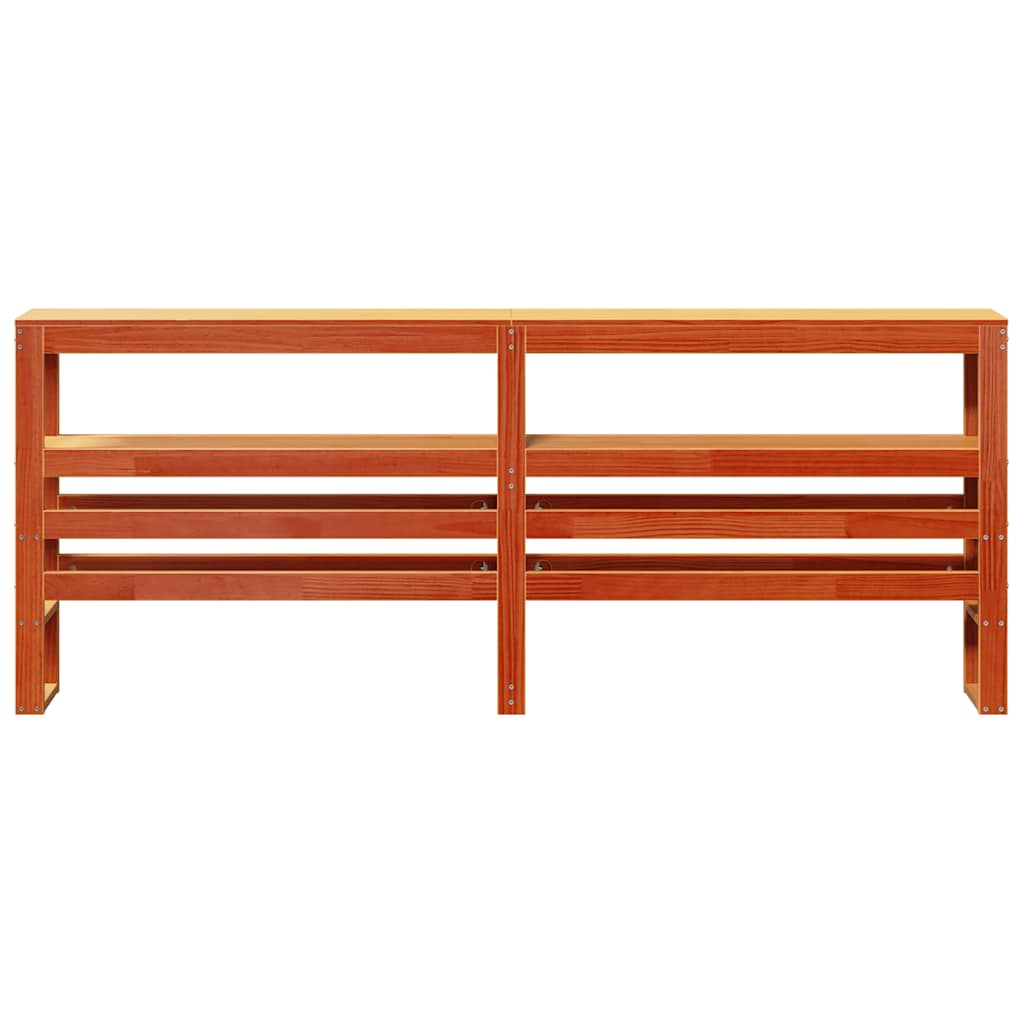 vidaXL Headboard with Shelves Wax Brown 200 cm Solid Wood Pine