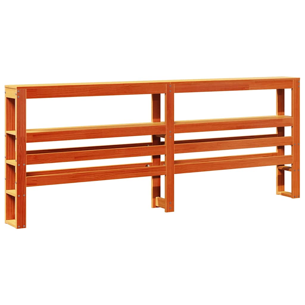 vidaXL Headboard with Shelves Wax Brown 200 cm Solid Wood Pine