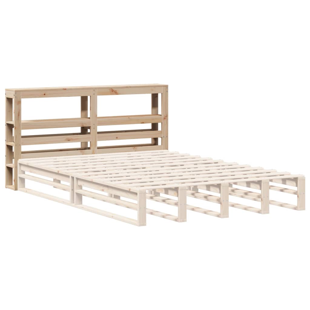 vidaXL Headboard with Shelves 160 cm Solid Wood Pine