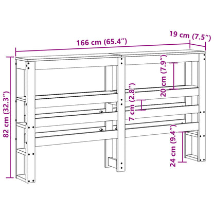 vidaXL Headboard with Shelves 160 cm Solid Wood Pine