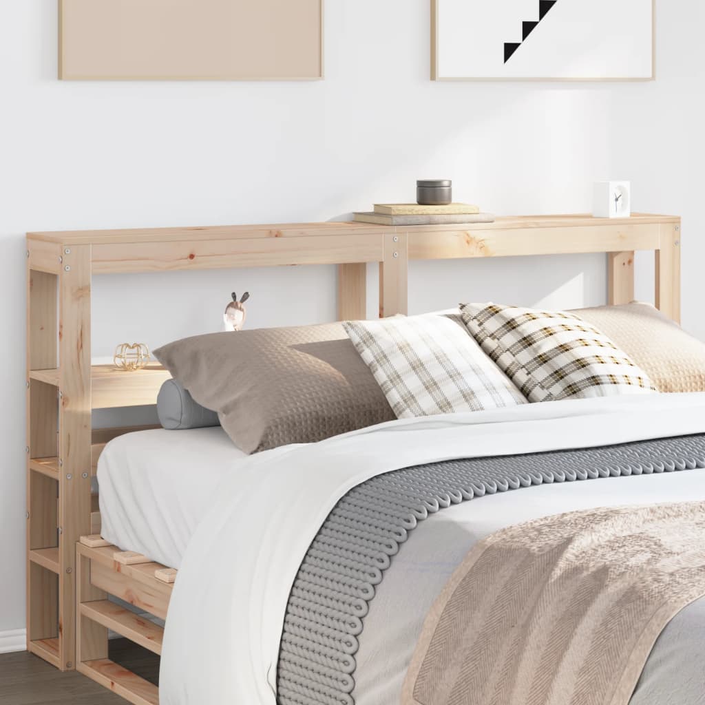 vidaXL Headboard with Shelves 160 cm Solid Wood Pine