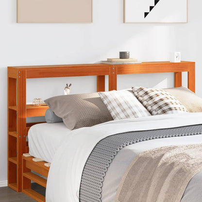 vidaXL Headboard with Shelves Wax Brown 160 cm Solid Wood Pine