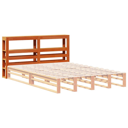 vidaXL Headboard with Shelves Wax Brown 150 cm Solid Wood Pine