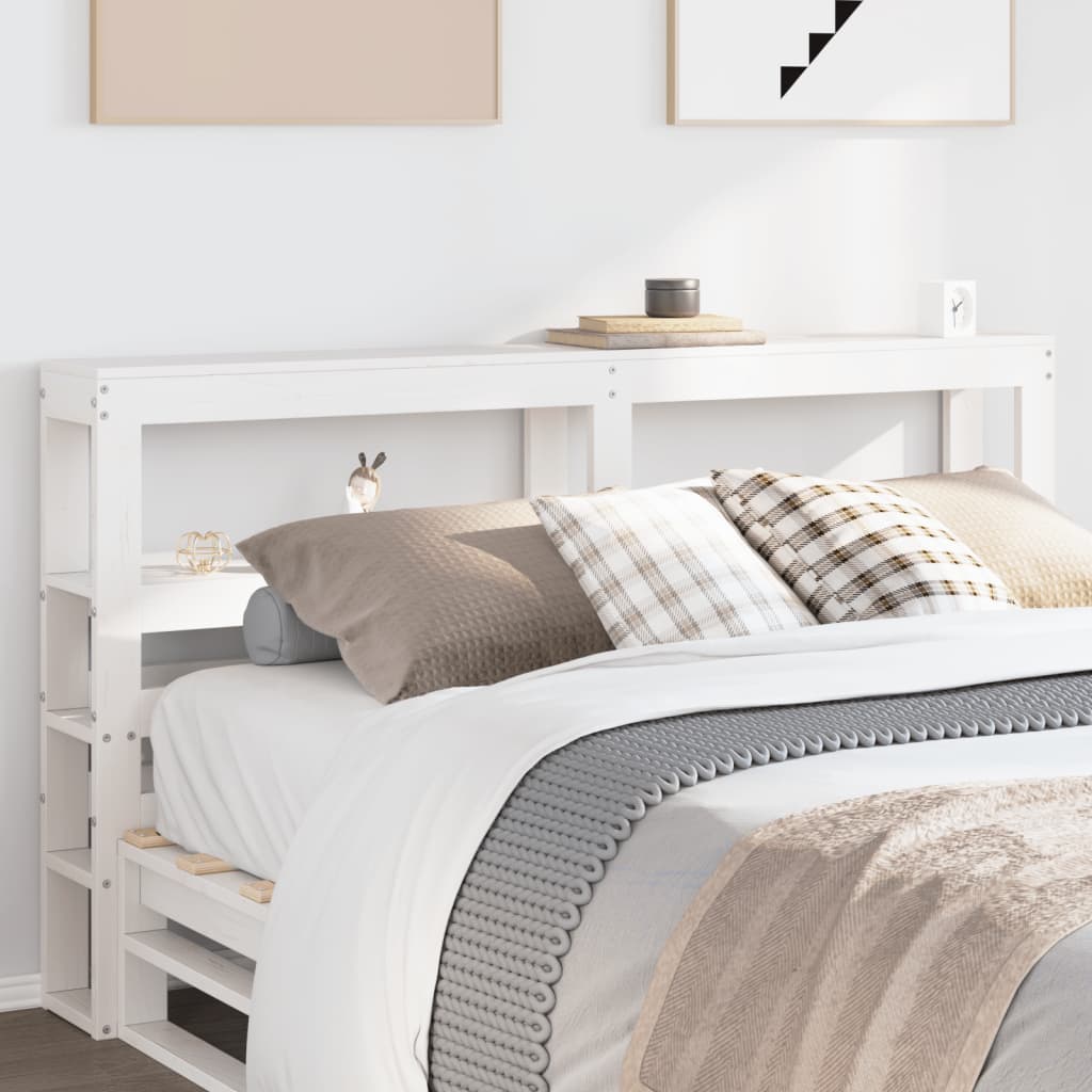vidaXL Headboard with Shelves White 140 cm Solid Wood Pine