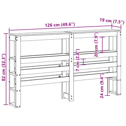 vidaXL Headboard with Shelves 120 cm Solid Wood Pine