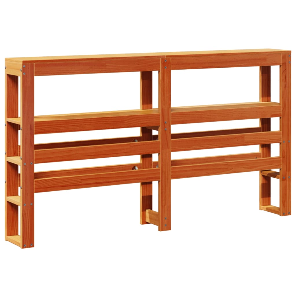 vidaXL Headboard with Shelves Wax Brown 120 cm Solid Wood Pine