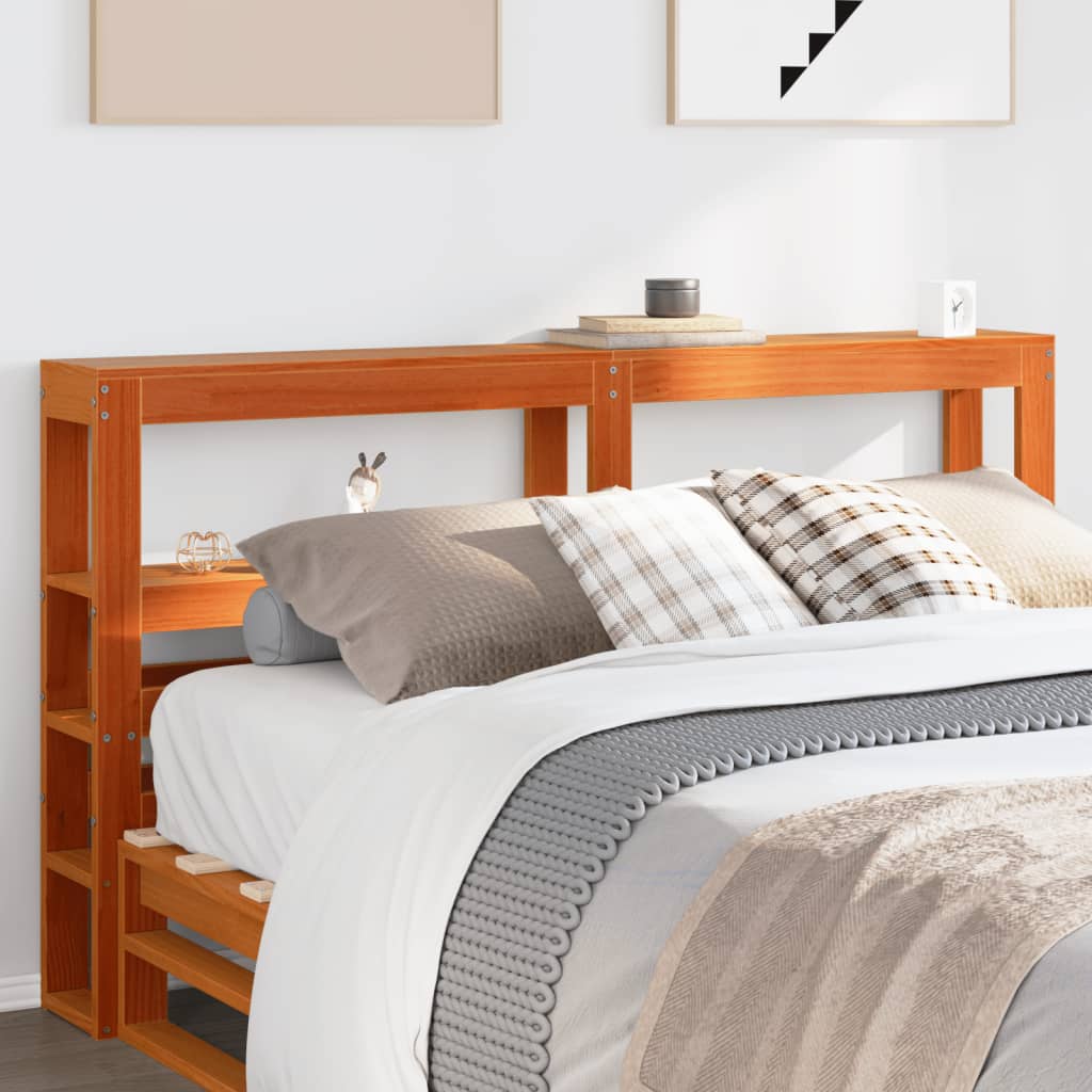 vidaXL Headboard with Shelves Wax Brown 120 cm Solid Wood Pine