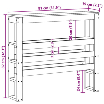 vidaXL Headboard with Shelves 75 cm Solid Wood Pine