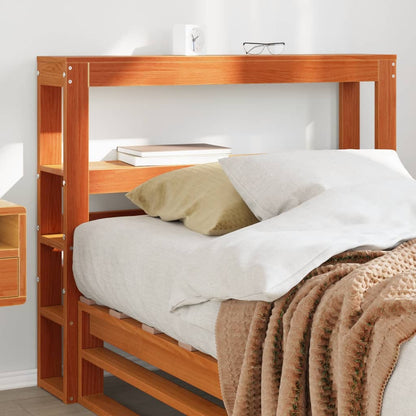 vidaXL Headboard with Shelves Wax Brown 75 cm Solid Wood Pine