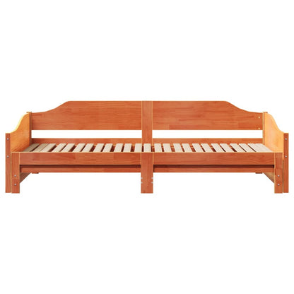 vidaXL Daybed with Trundle without Mattress Wax Brown 80x200 cm Solid Wood