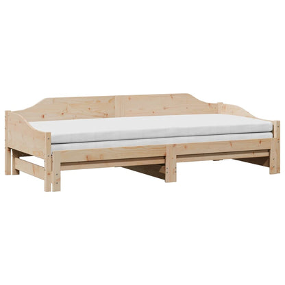 vidaXL Daybed with Trundle without Mattress 90x190 cm Single Solid Wood