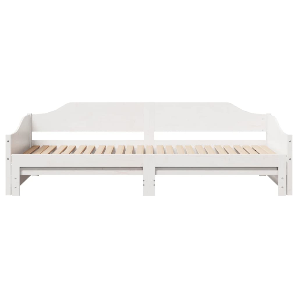 vidaXL Daybed with Trundle without Mattress White 90x190 cm Single Solid Wood