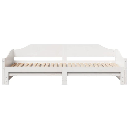 vidaXL Daybed with Trundle without Mattress White 90x190 cm Single Solid Wood