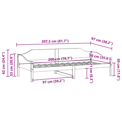 vidaXL Bed Frame without Mattress 90x200 cm Solid Wood Pine