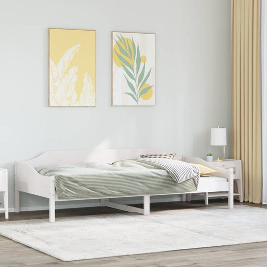 vidaXL Bed Frame without Mattress White 90x200 cm Solid Wood Pine