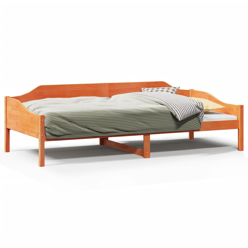 vidaXL Bed Frame without Mattress Wax Brown 90x200 cm Solid Wood Pine