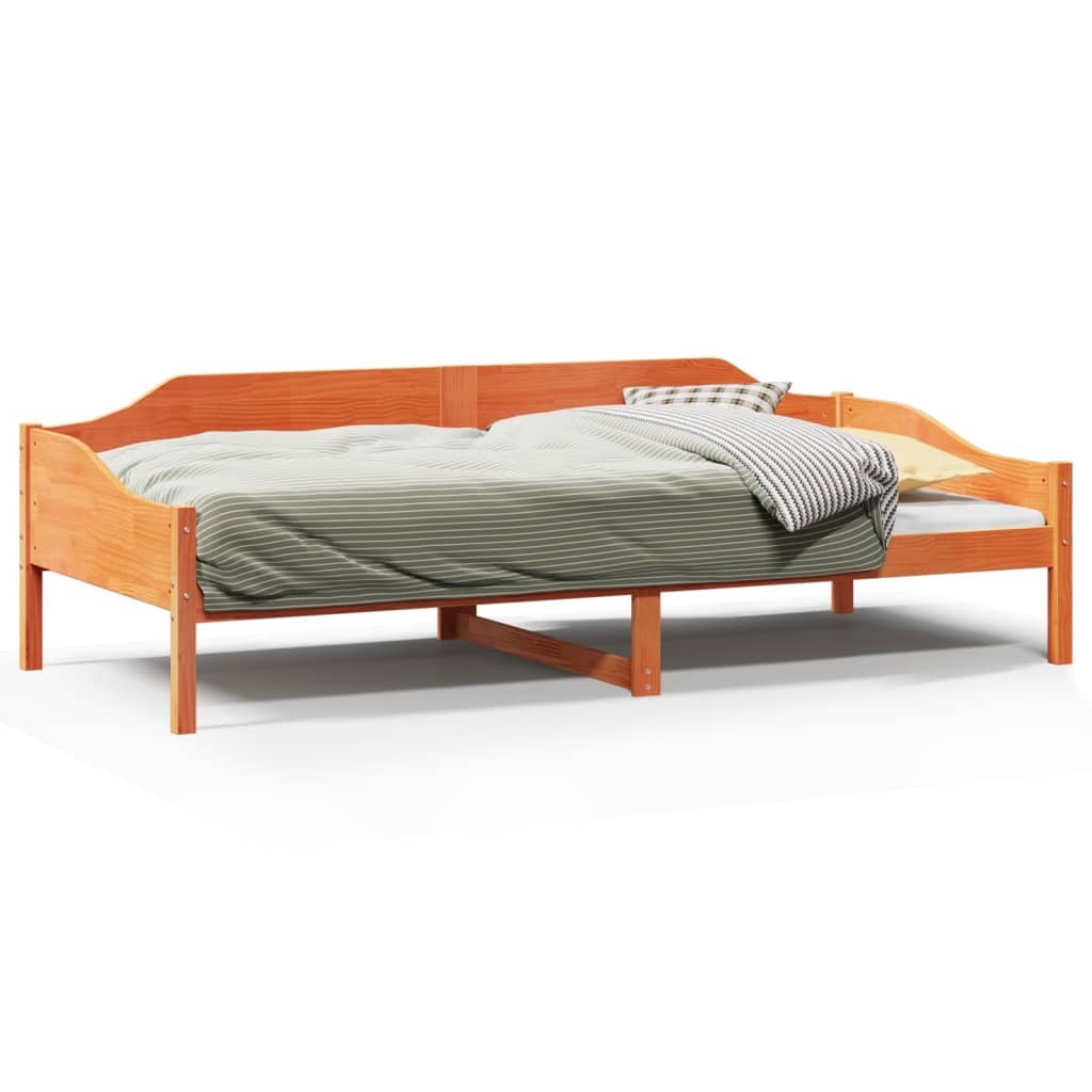 vidaXL Bed Frame without Mattress Wax Brown 90x190 cm Single Solid Wood Pine