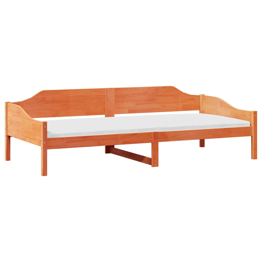 vidaXL Bed Frame without Mattress Wax Brown 90x190 cm Single Solid Wood Pine
