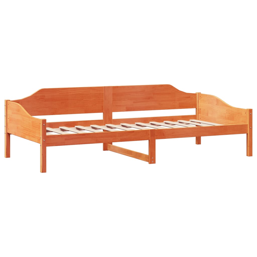 vidaXL Bed Frame without Mattress Wax Brown 90x190 cm Single Solid Wood Pine
