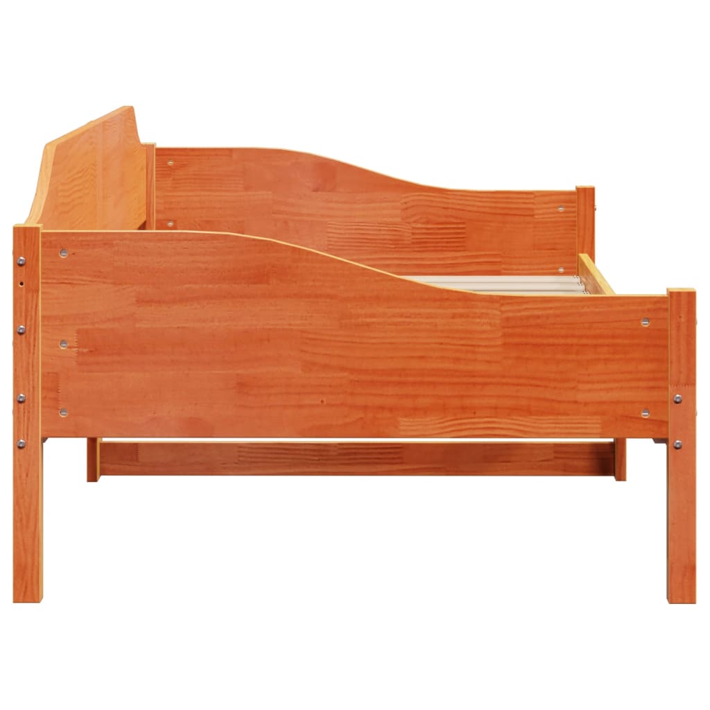 vidaXL Bed Frame without Mattress Wax Brown 90x190 cm Single Solid Wood Pine
