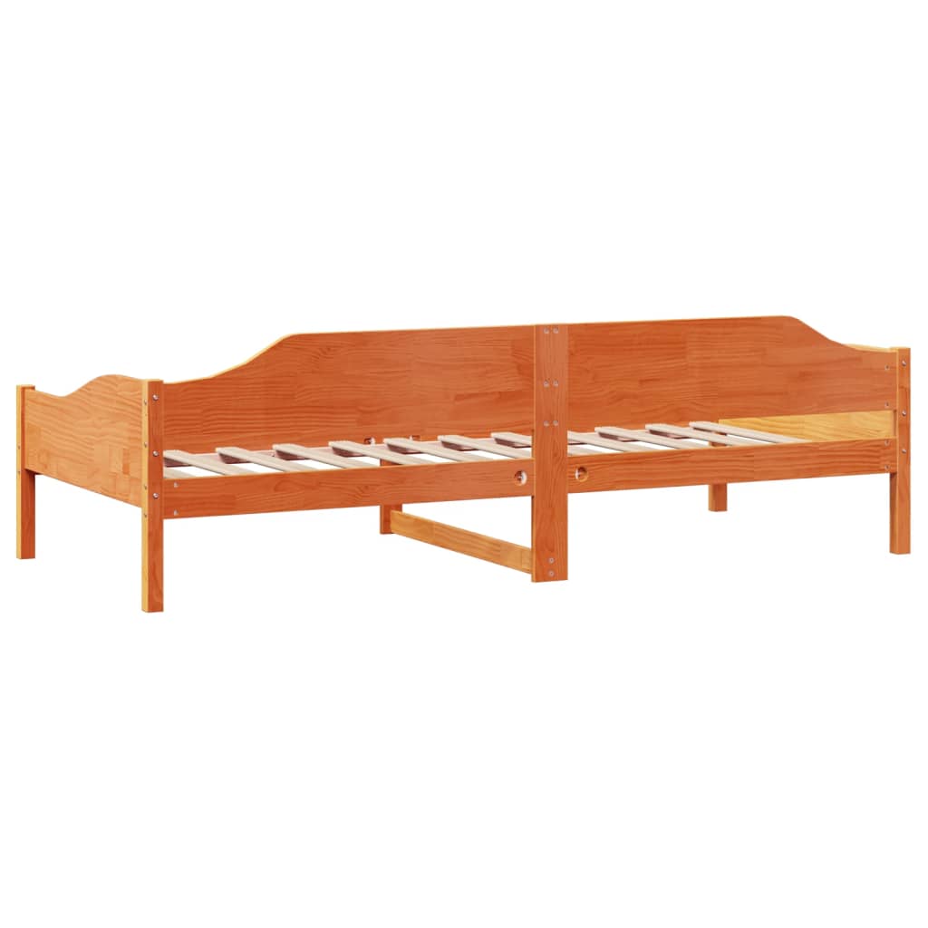 vidaXL Bed Frame without Mattress Wax Brown 90x190 cm Single Solid Wood Pine