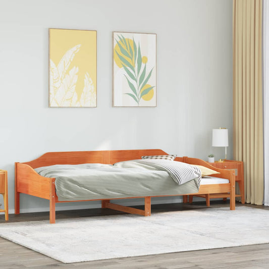 vidaXL Bed Frame without Mattress Wax Brown 90x190 cm Single Solid Wood Pine