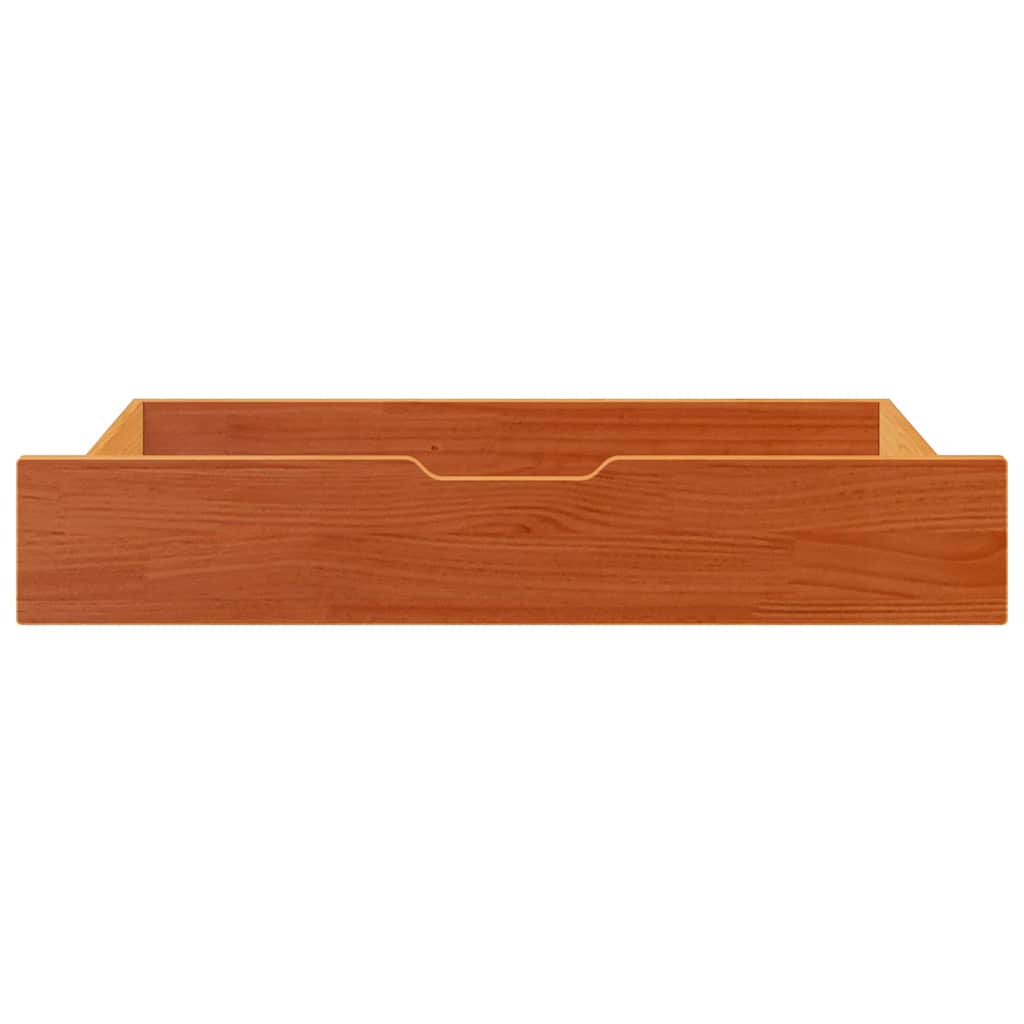 vidaXL Under-Bed Drawers 2 pcs Wax Brown 95x55x17 cm Solid Wood Pine