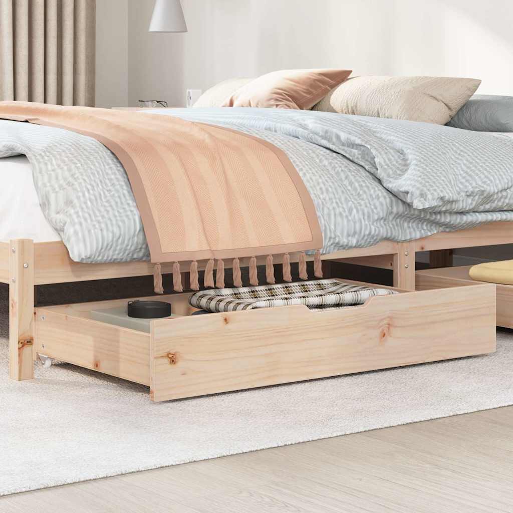 vidaXL Under-Bed Drawers with Wheels 2 pcs 90x55x17 cm Solid Wood Pine