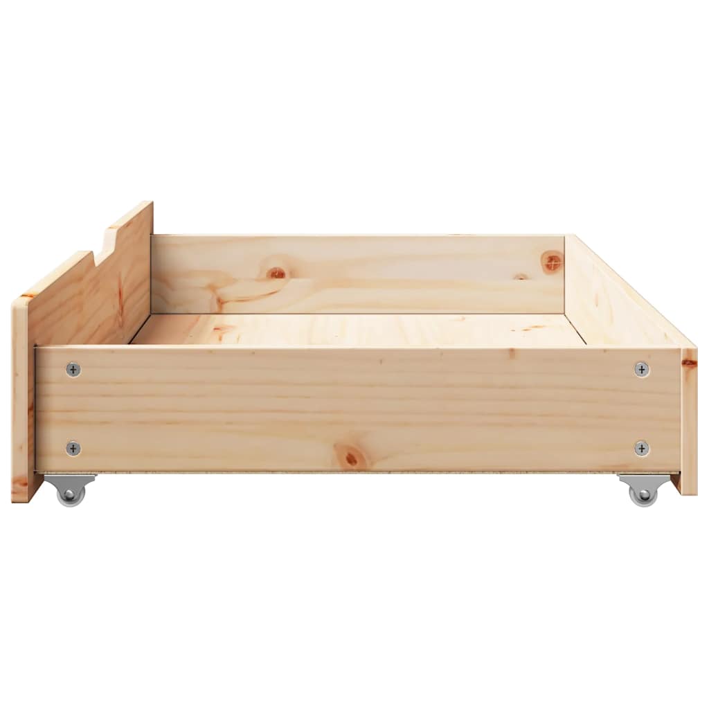 vidaXL Under-Bed Drawers with Wheels 2 pcs 90x55x17 cm Solid Wood Pine