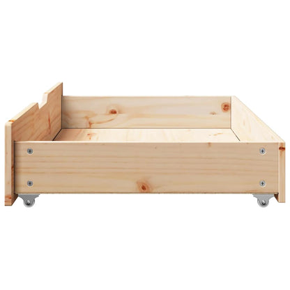 vidaXL Under-Bed Drawers with Wheels 2 pcs 90x55x17 cm Solid Wood Pine