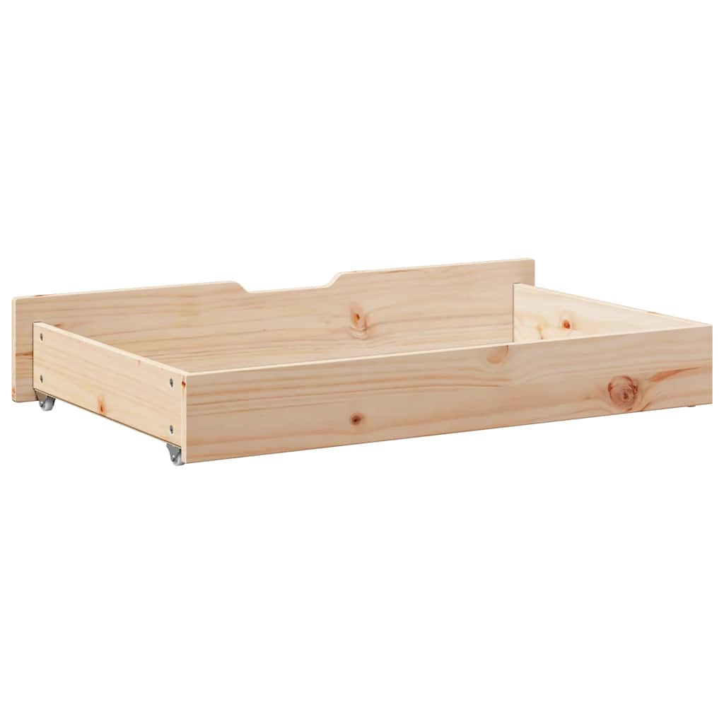 vidaXL Under-Bed Drawers with Wheels 2 pcs 90x55x17 cm Solid Wood Pine