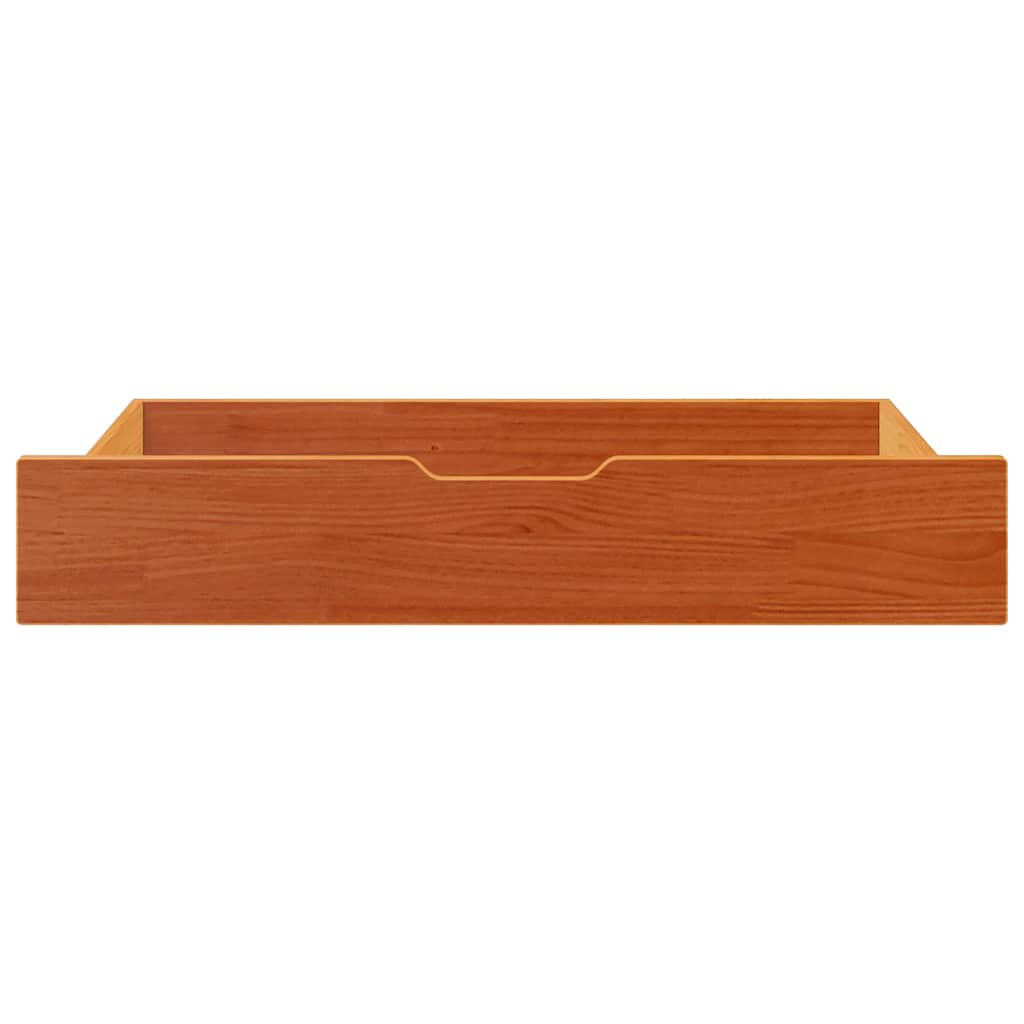 vidaXL Under-Bed Drawers 2 pcs Wax Brown 90x55x17 cm Solid Wood Pine