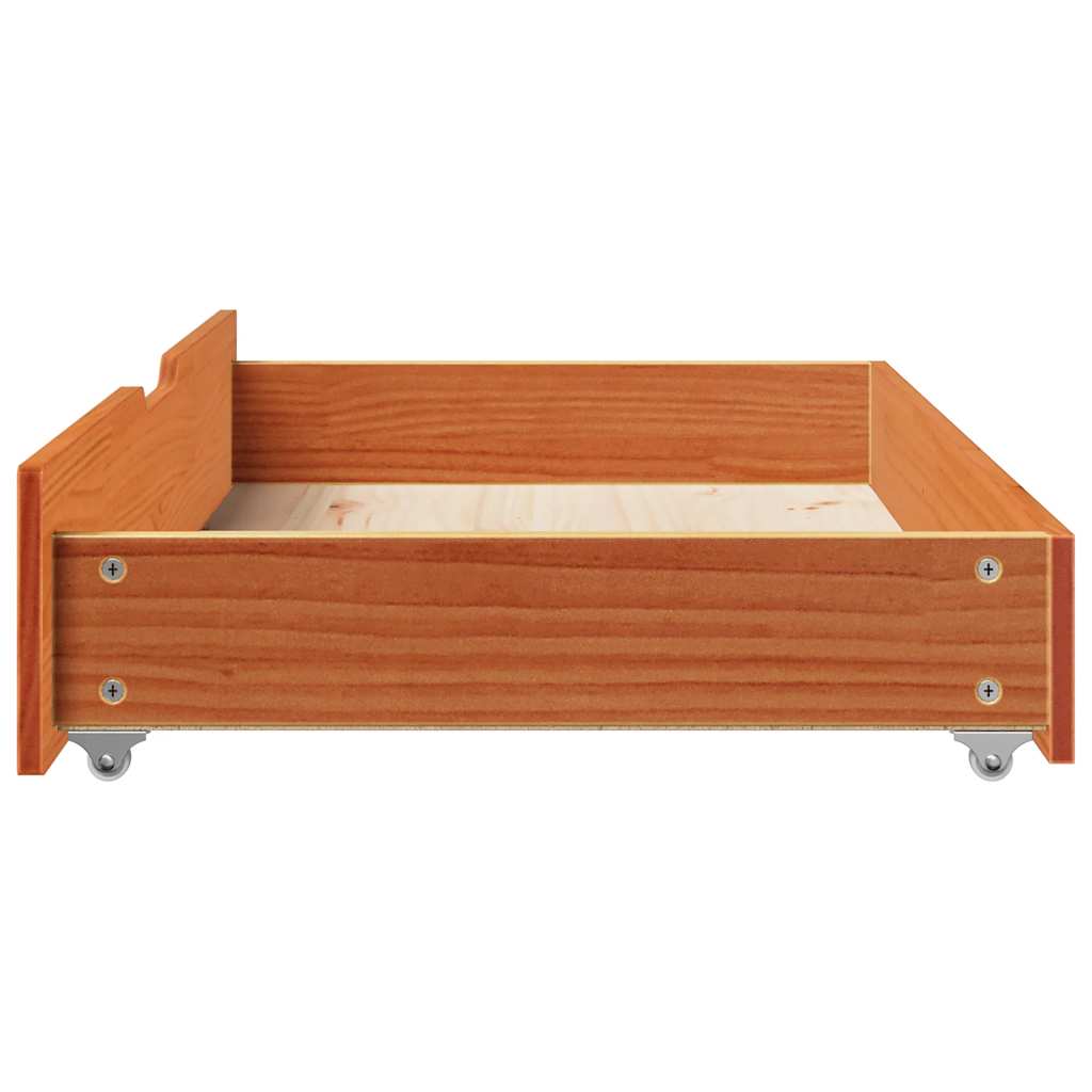vidaXL Under-Bed Drawers 2 pcs Wax Brown 90x55x17 cm Solid Wood Pine