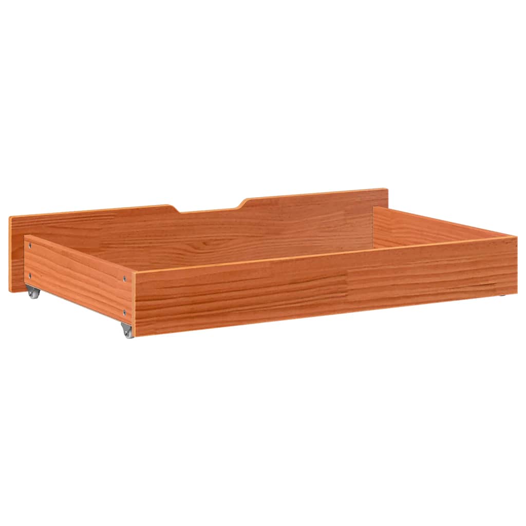 vidaXL Under-Bed Drawers 2 pcs Wax Brown 90x55x17 cm Solid Wood Pine