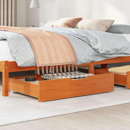 vidaXL Under-Bed Drawers 2 pcs Wax Brown 85x55x17 cm Solid Wood Pine