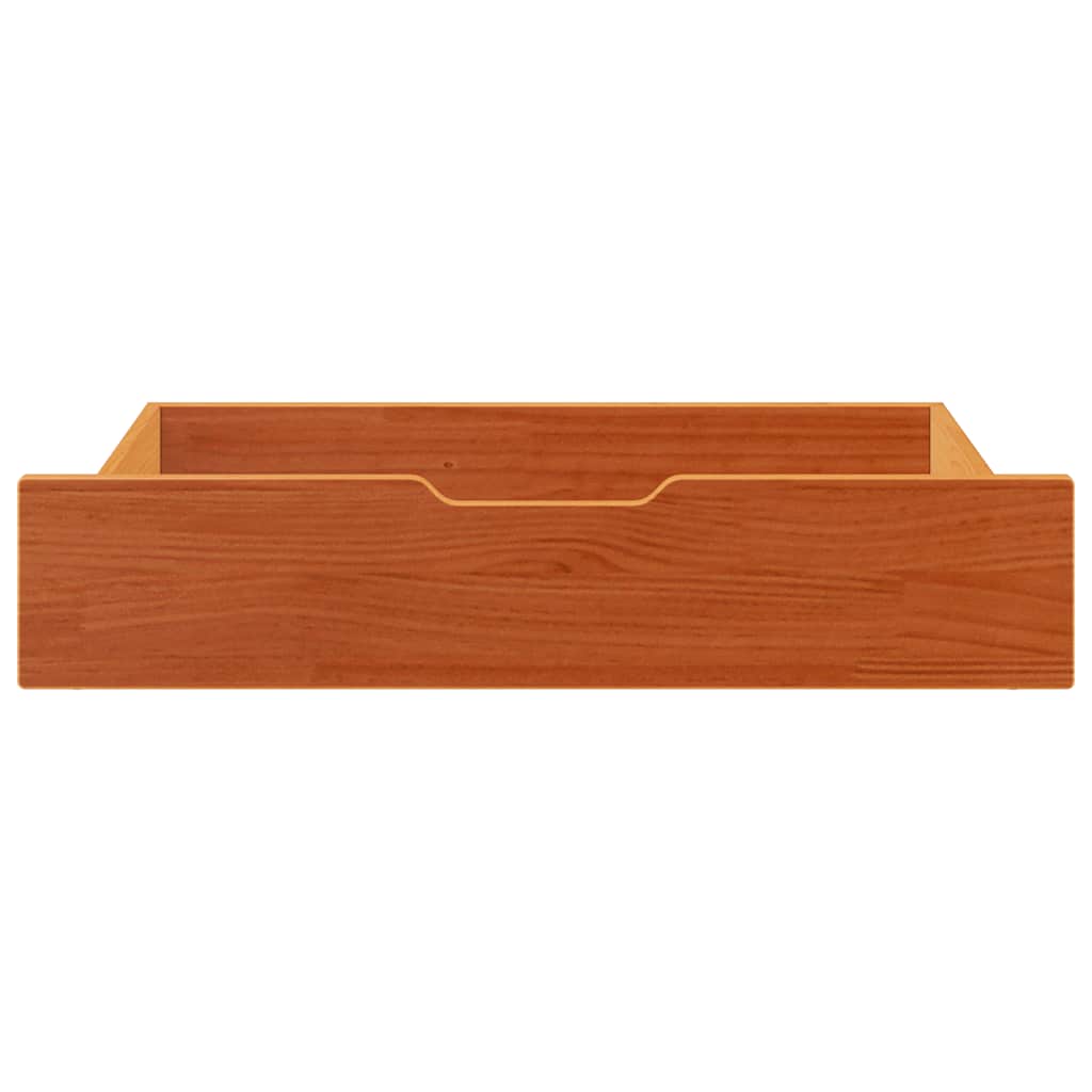vidaXL Under-Bed Drawers 2 pcs Wax Brown 85x55x17 cm Solid Wood Pine