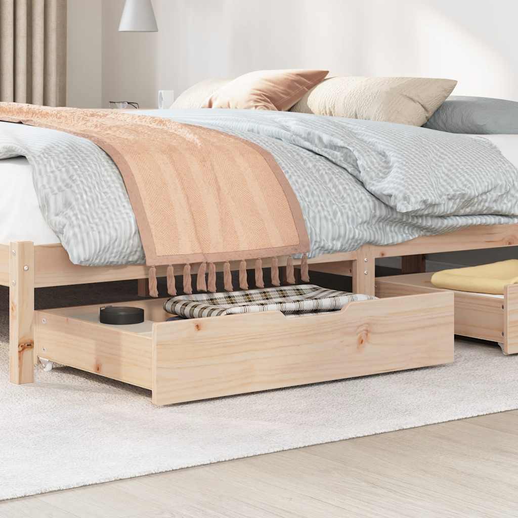 vidaXL Under-Bed Drawers with Wheels 2 pcs 80x55x17 cm Solid Wood Pine