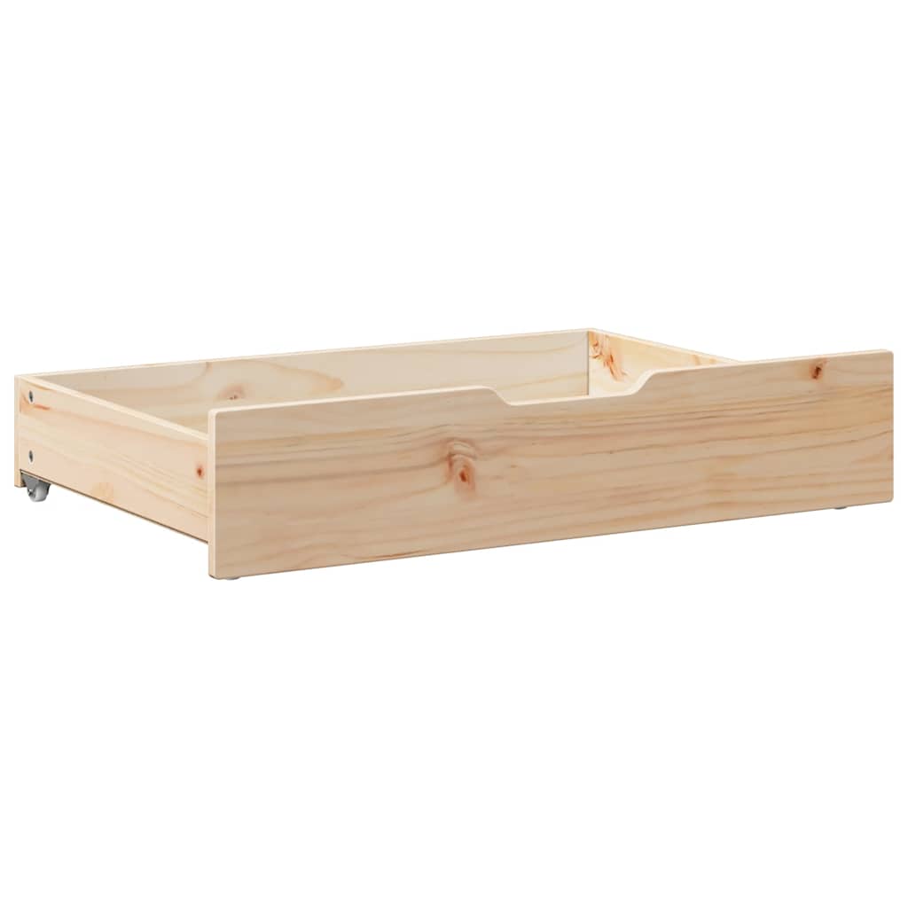 vidaXL Under-Bed Drawers with Wheels 2 pcs 80x55x17 cm Solid Wood Pine
