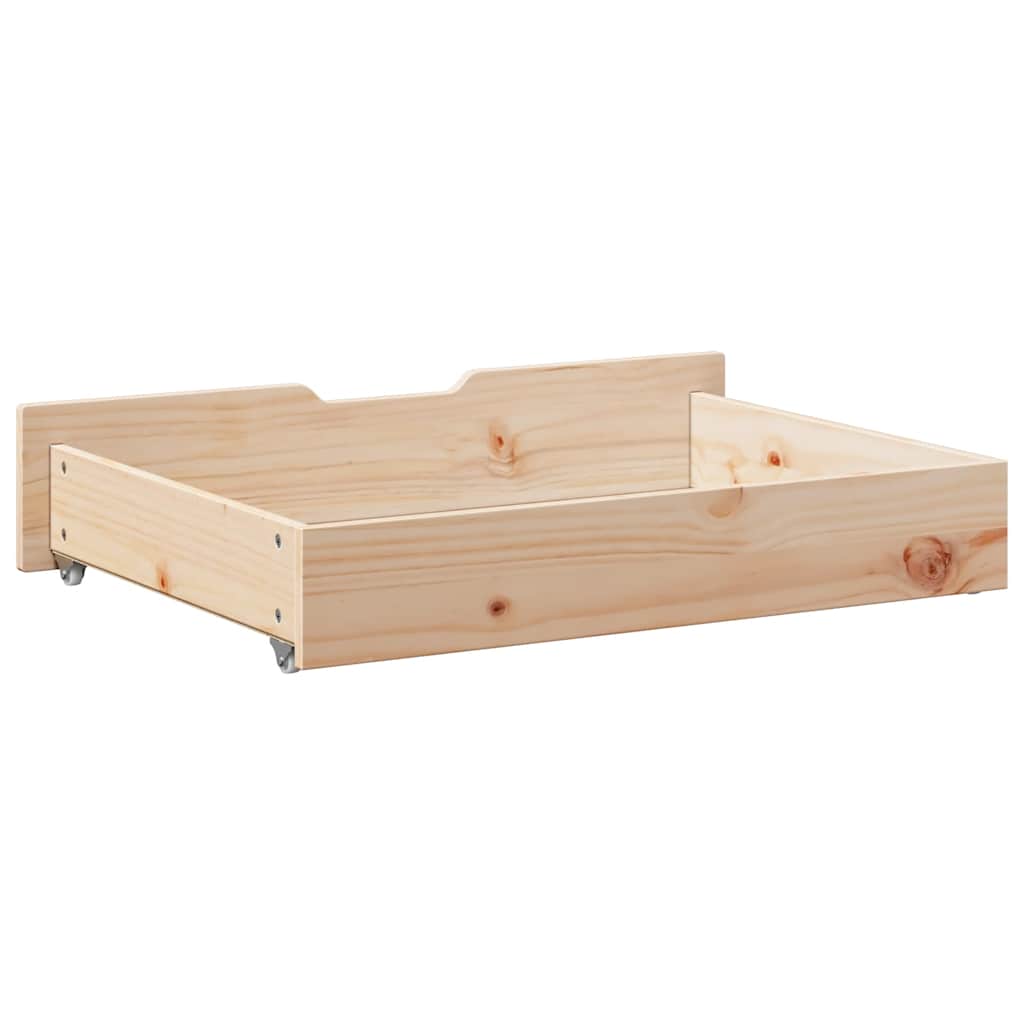 vidaXL Under-Bed Drawers with Wheels 2 pcs 80x55x17 cm Solid Wood Pine