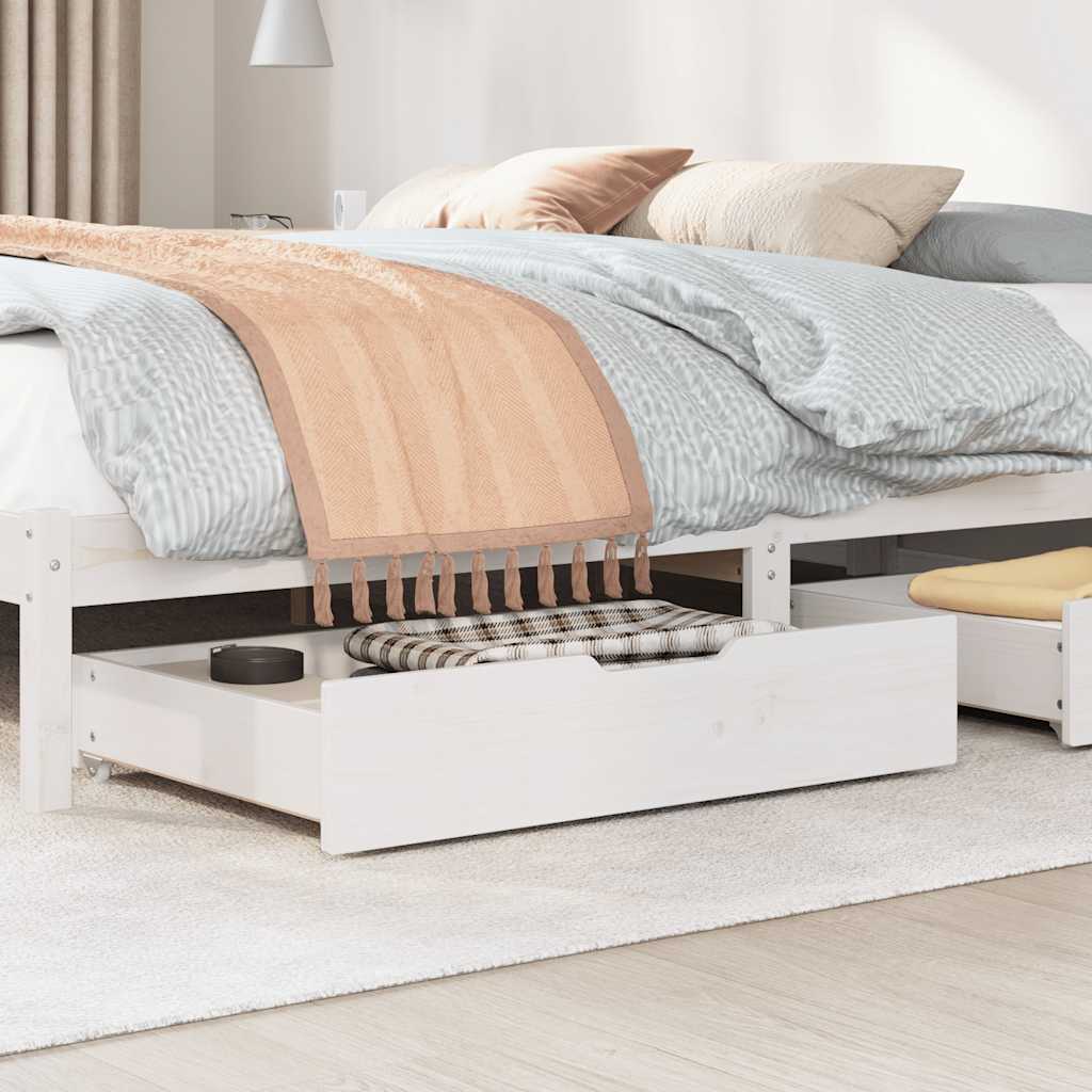 vidaXL Under-Bed Drawers 2 pcs White 80x55x17 cm Solid Wood Pine