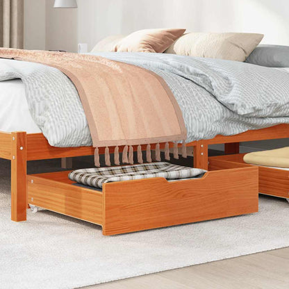 vidaXL Under-Bed Drawers 2 pcs Wax Brown 75x55x17 cm Solid Wood Pine