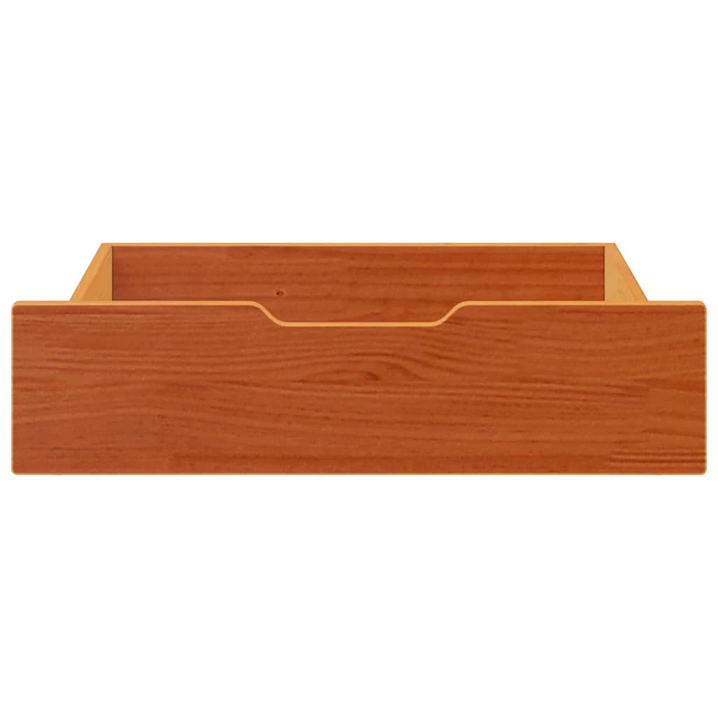 vidaXL Under-Bed Drawers 2 pcs Wax Brown 65x55x17 cm Solid Wood Pine