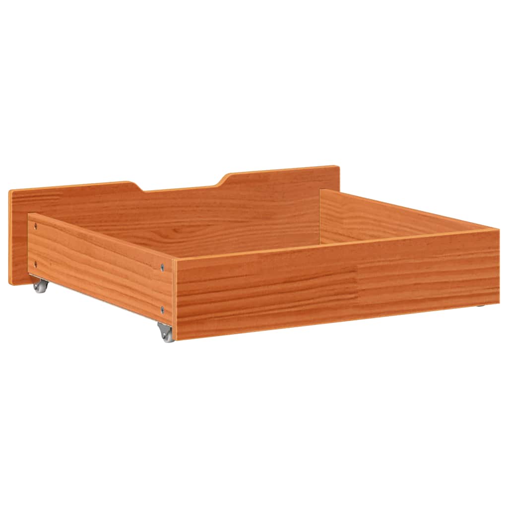 vidaXL Under-Bed Drawers 2 pcs Wax Brown 65x55x17 cm Solid Wood Pine