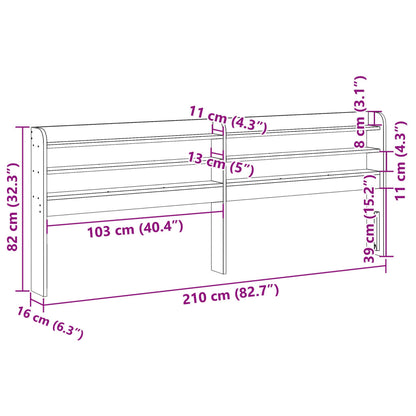 vidaXL Headboard with Shelves 200 cm Solid Wood Pine