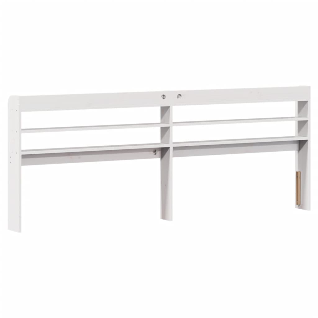 vidaXL Headboard with Shelves White 200 cm Solid Wood Pine