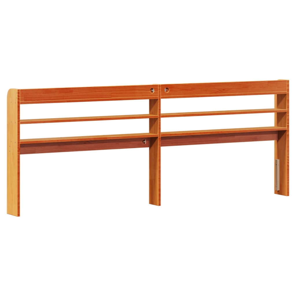 vidaXL Headboard with Shelves Wax Brown 180 cm Solid Wood Pine